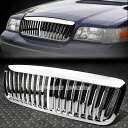 グリル クロムフロントバンパーABSフロントフェンスグリルガード98-11 FORD CROWN VICTORIA CHROME FRONT BUMPER ABS VERTICLE FENCE GRILL GUARD FOR 98-11 FORD CROWN VICTORIA
