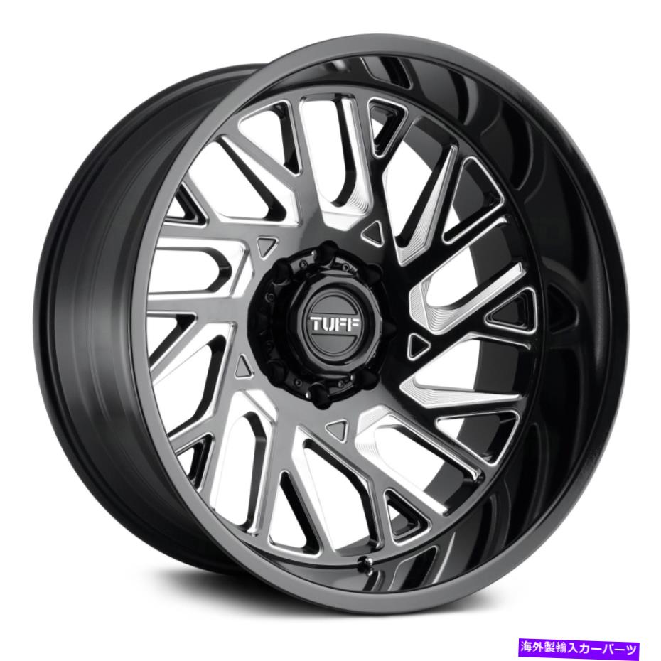 ホイール　4本セット Tuff T4Bホイール24x14（-72、6x139.7、112.1）4のブラックリムセット TUFF T4B Wheels 24x14 (-72, 6x139.7, 112.1) Black Rims Set of 4