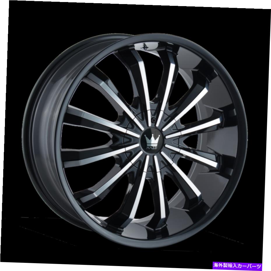 ホイール　4本セット 20x8.5マッツィフュージョンブラック/機械加工ホイール5x112/5x120（35mm）セット4 20x8.5 MAZZI FUSION Black/Machined Wheels 5x112/5x120 (35mm) Set of 4