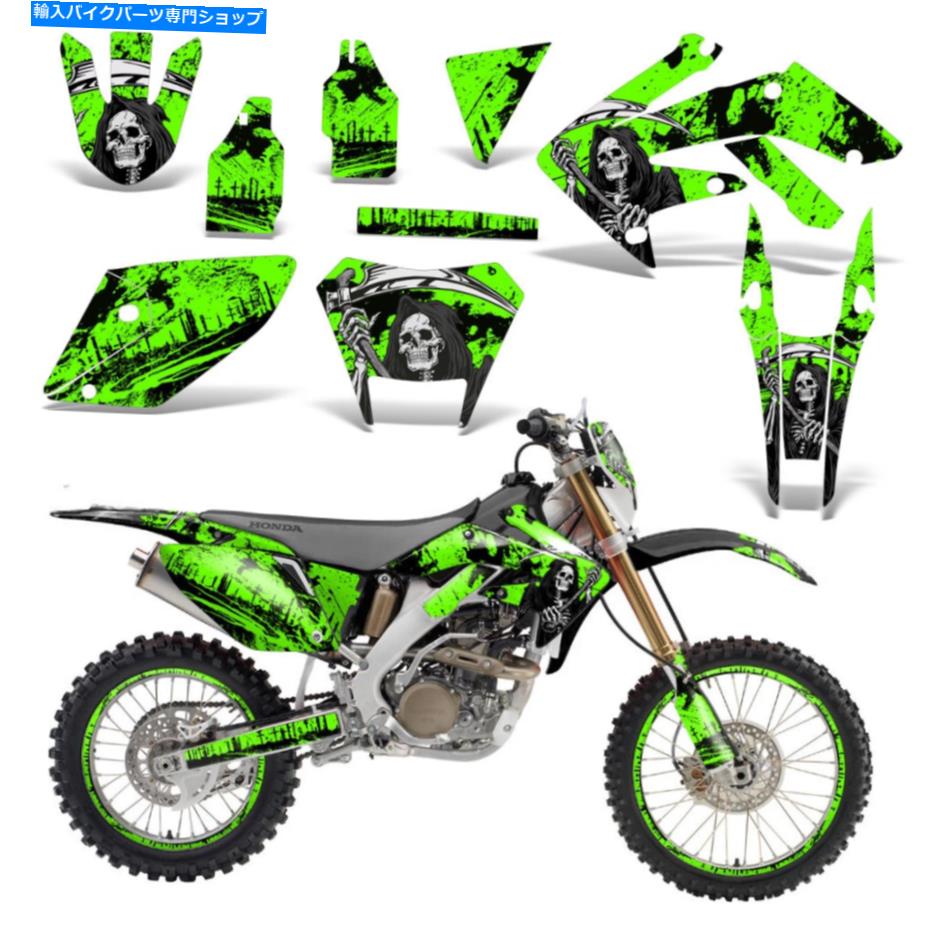 Graphics decal kit ホンダCRF250Xダートバイクグラフィックキットデカールラップデコンステッカー2004-2016 REAPGRN Honda CRF250X Dirt Bike Graphics Kit Decal Wrap Deco Stickers 2004-2016 REAP GRN