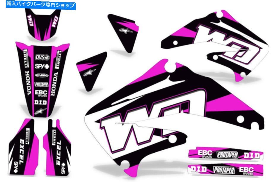 Graphics decal kit ホンダCRF450RデカールグラフィックスキットダートバイクラップステッカーCRF450 02-04 WDピンク Honda CRF450R Decal Graphics Kit Dirt Bike Wrap Sticker CRF450 02-04 WD Pink