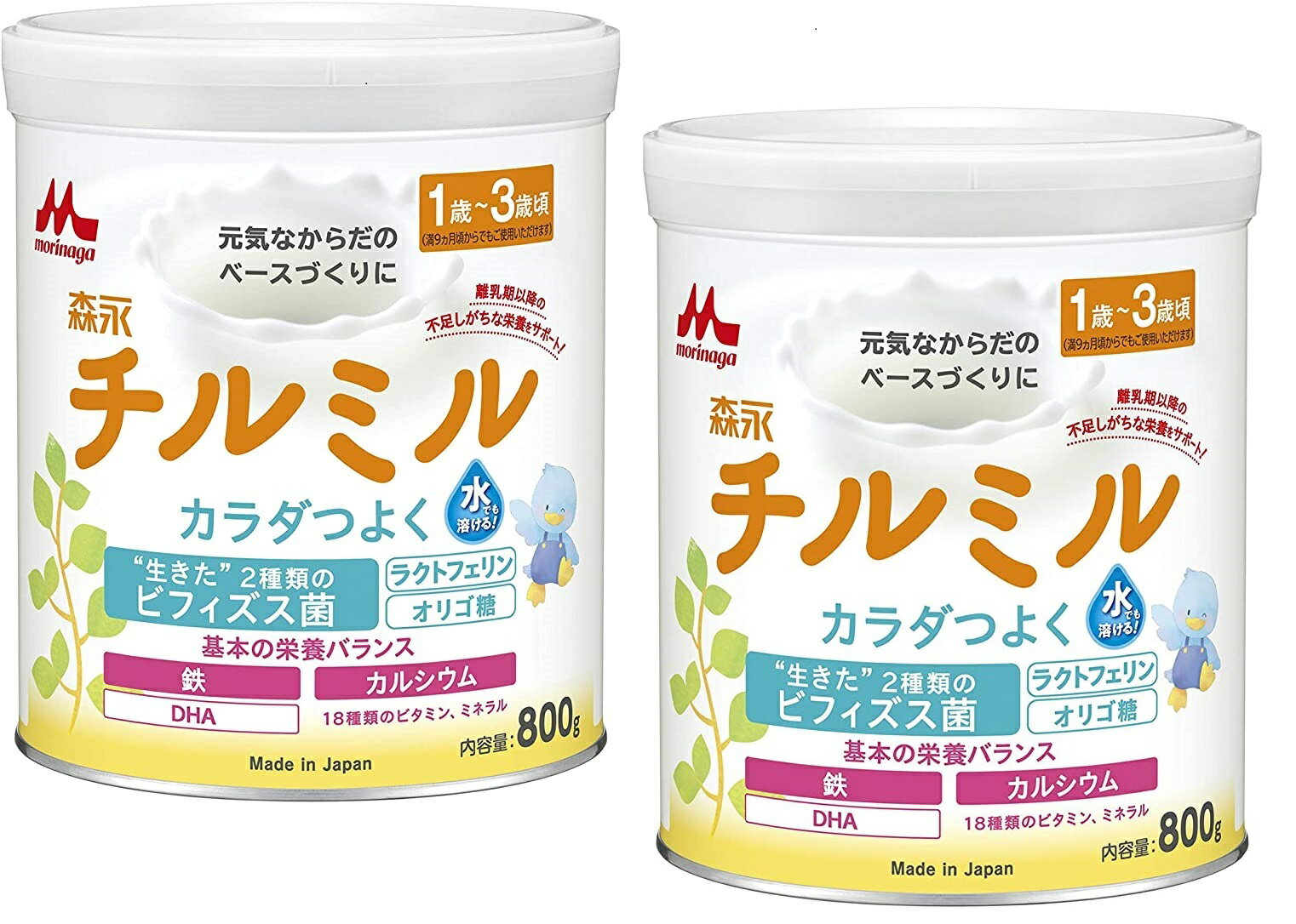 <strong>森永</strong>乳業　<strong>チルミル</strong>　大缶(800g×<strong>2缶パック</strong>)