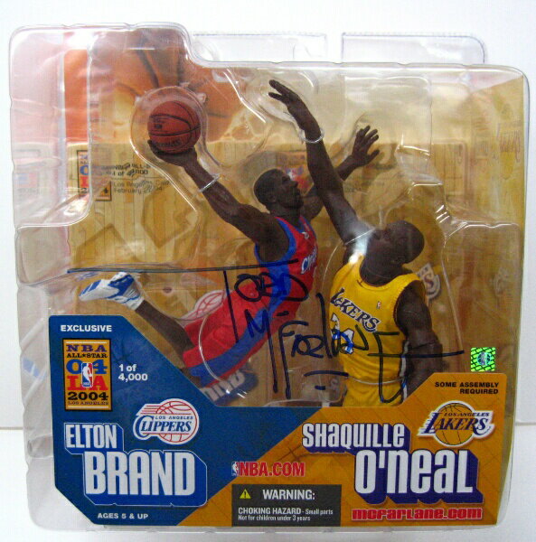 【訳有り】【Todd直筆サイン入り！】マクファーレントイ NBA 2004オールスター限定 2パックフィギュア ELTON BRAND & SHAQUILLE O'NEAL