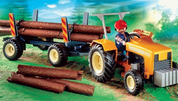 プレイモービル・2006ドイツ先行版 『4209 木材運搬トレーラー』森のシリーズ
