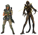 【少々訳あり】US版NECA エイリアンズ 2パック アクションフィギュア★ハドソンvs.ブラウン ウォーリアー