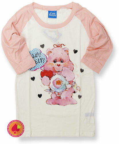 【メール便160円可】ラグラン7分丈Tシャツ/Care Bear（ケアベア）