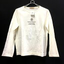 未使用品 クロコダイル CROCODILE 英字プリント クルーネック カットソー Tシャツ コットン 長袖 L アイボリー 白系 春秋 レディース 【中古】【ベクトル 古着】 170806 VECTOR×Refine
