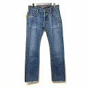 ティーエムティー TMT 15SS ボールド ステッチ デニム パンツ ジーンズ ダメージ加工 ボタンフライ インディゴライト L30 TPT-S1502 メンズ 【中古】【ベクトル 古着】 180112 VECTOR×Refine