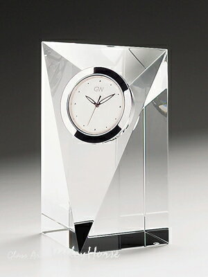 名入れ メッセージ彫刻してお届け！！【高級ガラス時計】GLASS WORKS NARUMIプリズム　クロック（M）卓上時計 置時計 ナルミ (鳴海製陶)