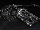 【特価SALE】SVハイクラス ブラックシルバー ジーザス&キューバンチェーン (91cm)