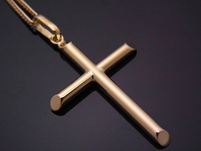 18k イエローゴールド パイプ クロス ペンダント 18金 ネックレス k18 18k イエローゴールド パイプ クロス ペンダント 18金 ネックレス k18