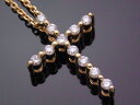K18 イエローゴールドダイヤモンド0.15ct テニスクロス ペンダントチェーンセット 18金 18k ネックレス デザイン※チェーン長さ45cm.50cmからお選び頂けます