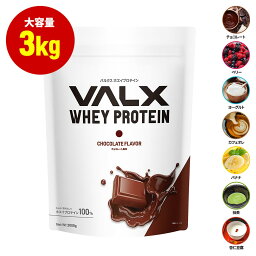 【VALX ホエイ<strong>プロテイン</strong>】3kg 大容量 7種類の味から選べる 国内生産 WPC <strong>山本</strong><strong>義徳</strong> 筋トレ ダイエット 女性 美容 送料無料