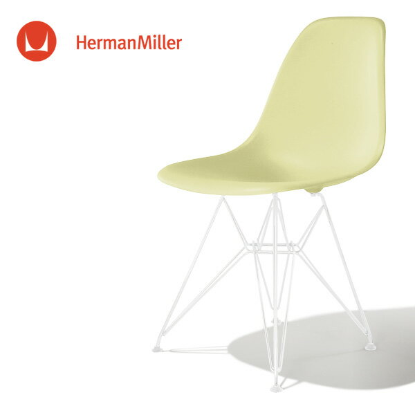 イームズ サイドシェルチェア DSR ペイルイエロー ホワイトベース スタンダードグライズ［DSR. 91 PYW E8］【Herman Miller ハーマンミラー 正規品】