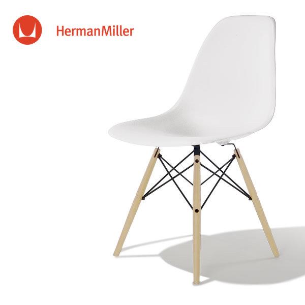 イームズ サイドシェルチェア DSW ホワイト ブラックベース メープル［DSW. BK UL ZF E8］【Herman Miller ハーマンミラー 正規品】