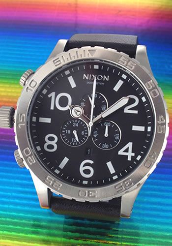 ニクソン 腕時計 5130 PU フィフティーワンサーティー クロノレザー ブラック A124-000