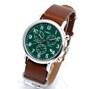 TIMEX タイメックス 腕時計 TW2P97400 WEEKENDER / ウィークエンダー クロノグラフ ミリタリーウォッチ メンズ レディース 時計 アナログ ミリタリー カジュアル ブラウン 茶 グリーン 緑 レザー 革ベルト