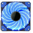 CPUクーラー用 冷却ファン 12cm 光る LED ライト 静音 ケースファン (ブルー)[ゆうパケット発送、送料無料、代引不可]