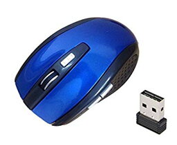 マウス ワイヤレスマウス USB 光学式 6ボタン マウス 無線 2.4 (ブルー)[定形外郵便、送料無料、代引不可]
