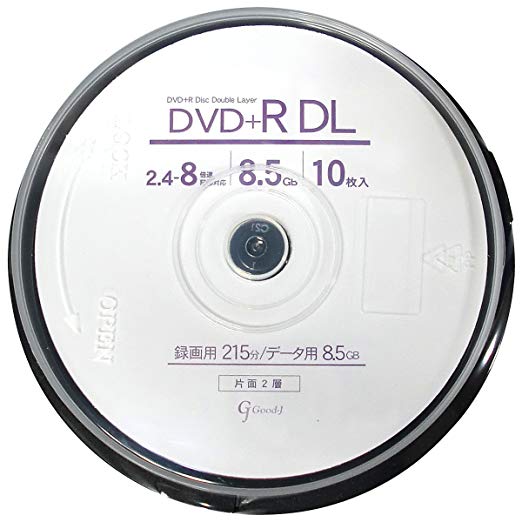 Good-J DVD+R DL CPRMΉ f[^&rfIΉ(8.5GB/215min) 2.4-8{ Chv^u 10 XshP[X GJDL+8X10PW[`OXցA A ]