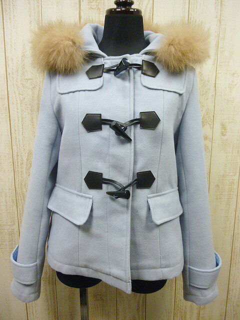 ハーフ丈メルトンダッフルコート水色/h93「お財布に優しい通販価格」 レディース 【ベクトル 古着】【中古】 150106