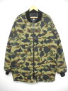 アベイシングエイプ A BATHING APE ファースト カモ MA-1 ボンバージャケット フライト サル迷彩 ナイロン 中綿 リブ 切替 XXL カーキ 1ST CAMO/A142 メンズ 【中古】【ベクトル 古着】 170727 ベクトル マークスラッシュ