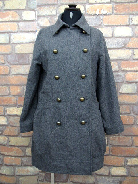 【Ray Beams／レイビームス】 ミディアム ピーコート グレー レディース /MB69 レディース 【ベクトル 古着】【中古】 141107