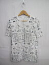 ユニクロ UNIQLO 半袖 Tシャツ カットソー M 総柄 ホワイト ブラック メンズ /e148 メンズ 【中古】【ベクトル 古着】 170316 ベクトル マークスラッシュ