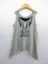 ユニクロ UNIQLO 変形 タンクトップ カットソー ノースリーブ 140 グレー キッズ 子供/D135 【中古】【ベクトル 古着】 170722 ベクトル マークスラッシュ