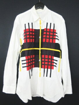コムデギャルソンシャツ COMME des GARCONS SHIRT シャツ カットソー パッチワーク チェック柄 白 マルチカラー サイズS メンズ 【中古】【ベクトル 古着】 180227 ベクトル マークスラッシュ