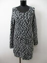 ユニクロ UNIQLO ミニ ニット ワンピース カットソー 長袖 M 白 黒 レディース/r レディース 【中古】【ベクトル 古着】 170731 ベクトル マークスラッシュ