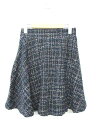 神戸レタス KOBELETTUCE ツイード フレア ミニ スカート ウエストゴム F 黒 緑 マルチ レディース/6 レディース 【中古】【ベクトル 古着】 170911 ベクトル マークスラッシュ