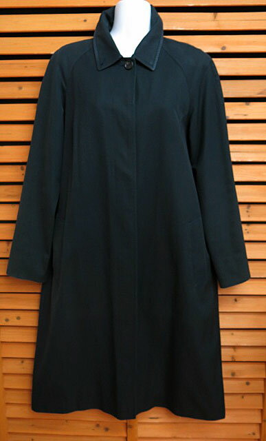 【BURBERRY／バーバリー】裏ノバチェック ステンカラー スプリング ロング コート黒40【ブランド古着ベクトル】【中古】150204　0020E レディース