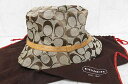 コーチ COACH シグネチャー柄 レザー キャンバス ハット帽子 ベージュ ブランド古着 ベクトル160309 0010B レディース 【ベクトル 古着】【中古】