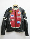 バンソン VANSON race jacket patches シングル レザー ライダース カウハイド USA製 40 ブラック ブランド古着ベクトル 中古 170627 0200 メンズ