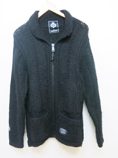 【NEIGHBORHOOD／ネイバーフッド】 カウチンニット　ジップアップカーディガン　ブラック　ORNH-KN-01　M　2　【ブランド古着ベクトル】【中古】　150103 メンズ 【ベクトル 古着】【中古】 150104