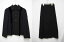 トリココムデギャルソン tricot COMME des GARCONS ウール ベロア ライン シャツジャケット ロングスカート セットアップS黒【ブランド古着ベクトル】【中古】181003 レディース