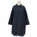 【中古】note et silence ノートエシロンス ステンカラー コート 無地 薄手 コットン 26-01-C0-004-11-2 紺 ネイビー F ■SM レディース 【ベクトル 古着】 200916 ベクトルプレミアム店