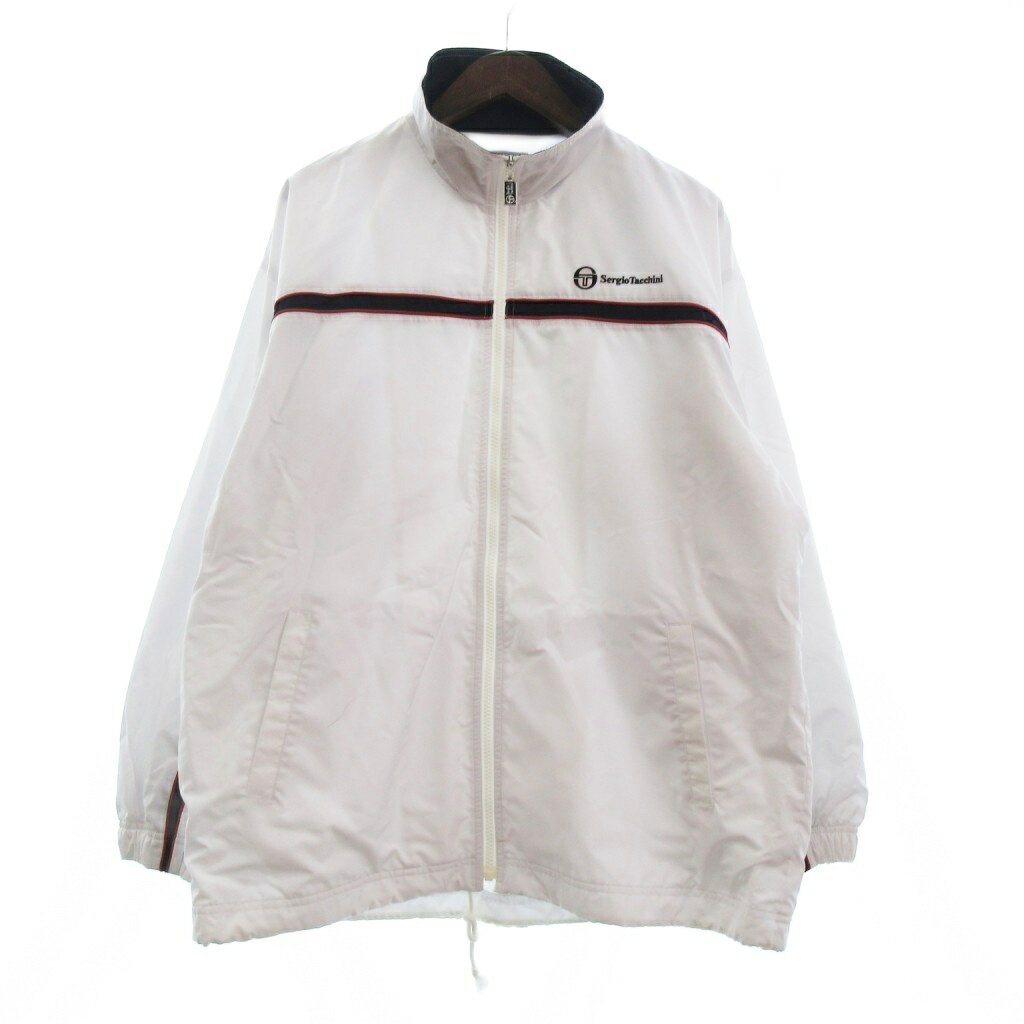 【中古】セルジオ<strong>タッキーニ</strong> SERGIO TACCHINI ウィンドブレーカー 長袖 ロゴ 刺繍 白 ホワイト L メンズ 【ベクトル 古着】 251008