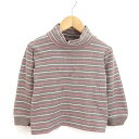 無印良品 良品計画 キッズ Tシャツ カットソー ボーダー柄 ハイネック 茶系 100cm 1062-A 【中古】【ベクトル 古着】 170801 ブランド古着ベクトルプレミアム店