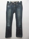 エージー AG THE KISS デニムパンツ ジーンズ スリム ストレート ヒゲ加工 ペイント加工 インディゴ 26R 0118 レディース 【中古】【ベクトル 古着】 180118 ブランド古着ベクトルプレミアム店