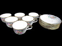 ノリタケ スタジオコレクション Noritake ボーンチャイナ カップ&ソーサー 6客セット フラワー 花 白 青 【中古】【ベクトル 古着】 170110 ブランド古着ベクトルプレミアム店