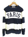 ビームスライツ BEAMS Lights ボーダー Tシャツ ロンT トップス カットソー PARIS 長袖 S ネイビー ホワイト メンズ 【中古】【ベクトル 古着】 170311 ブランド古着ベクトルプレミアム店
