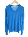 ユニクロ UNIQLO ニット セーター 長袖 Vネック 無地 リブ ウール M ブルー 青 レディース 【中古】【ベクトル 古着】 170609 ブランド古着ベクトルプレミアム店