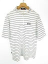 スリクソン SRIXON スタンドカラー シャツ トップス ボーダー ゴルフ 半袖 L ホワイト ブルー ブラック メンズ 【中古】【ベクトル 古着】 180407 ブランド古着ベクトルプレミアム店