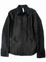 未使用品 ダブルジェイケイ wjk LEATHER SHIRTS spy washable leather レザーシャツジャケット 比翼 オリジナルシルバー釦 S 黒 4041 lc01s ※CP メンズ 【ベクトル 古着】【中古】 160103