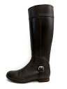 ダイアナ DIANA ロングブーツ レザー ベルト ローヒール ブラウン 23.5 /TU レディース 【中古】【ベクトル 古着】 170615 ブランド古着ベクトルプレミアム店