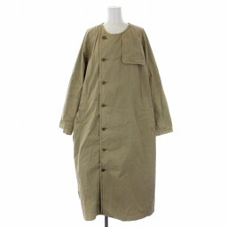 【中古】<strong>ネストローブ</strong> nest Robe スーピマノーカラートレンチコート ロング F ベージュ 01183-1015 /BM レディース 【ベクトル <strong>古着</strong>】 231207