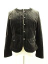 ノーリーズ Nolley's ジャケット ノーカラー チェック 綿100% コットン100% ダークブラウン 茶 38 レディース 【中古】【ベクトル 古着】 170316 ブランド古着ベクトルプレミアム店