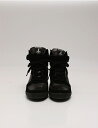 ヒステリックグラマー HYSTERIC GLAMOUR スニーカー ハイカット インヒール 黒 ブラック 24.5cm シューズ パイソン型押し レザー ベルクロ レディース 【中古】【ベクトル 古着】 ブランド古着ベクトルプレミアム店